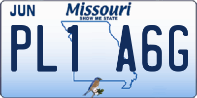 MO license plate PL1A6G