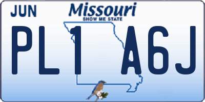MO license plate PL1A6J