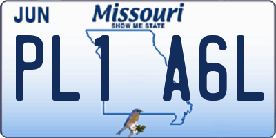 MO license plate PL1A6L