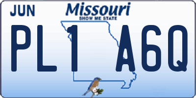 MO license plate PL1A6Q