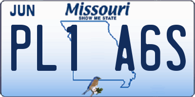 MO license plate PL1A6S