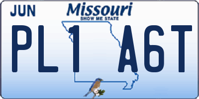 MO license plate PL1A6T