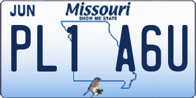 MO license plate PL1A6U