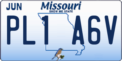 MO license plate PL1A6V