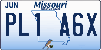 MO license plate PL1A6X