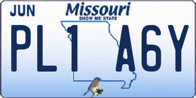 MO license plate PL1A6Y