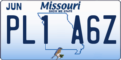 MO license plate PL1A6Z