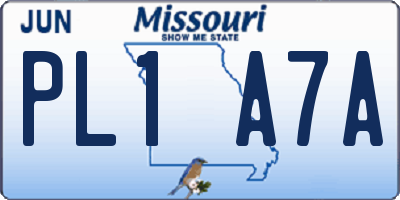MO license plate PL1A7A