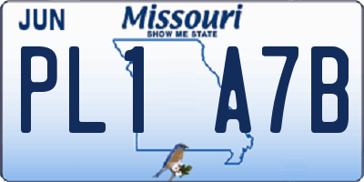 MO license plate PL1A7B