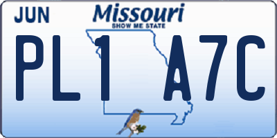 MO license plate PL1A7C
