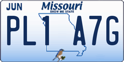 MO license plate PL1A7G