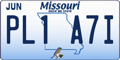 MO license plate PL1A7I