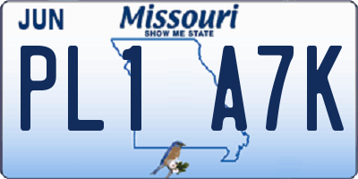 MO license plate PL1A7K