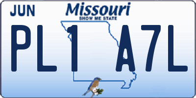 MO license plate PL1A7L