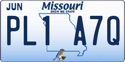 MO license plate PL1A7Q
