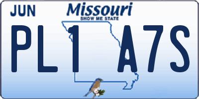 MO license plate PL1A7S