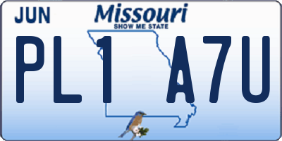 MO license plate PL1A7U