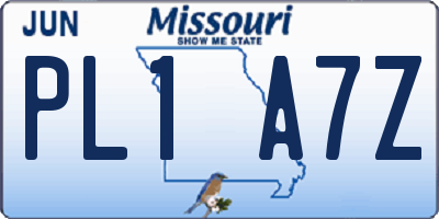 MO license plate PL1A7Z