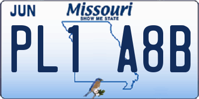 MO license plate PL1A8B
