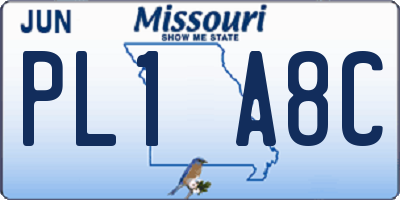MO license plate PL1A8C