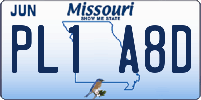 MO license plate PL1A8D