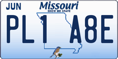MO license plate PL1A8E