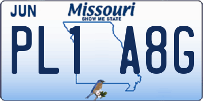 MO license plate PL1A8G