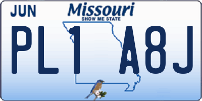 MO license plate PL1A8J
