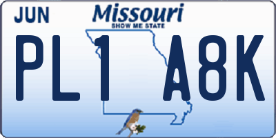 MO license plate PL1A8K