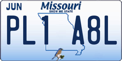 MO license plate PL1A8L