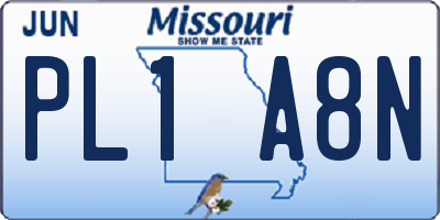MO license plate PL1A8N
