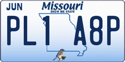 MO license plate PL1A8P