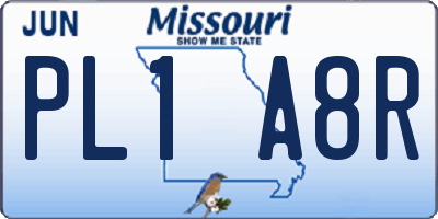 MO license plate PL1A8R