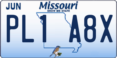 MO license plate PL1A8X