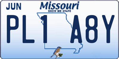 MO license plate PL1A8Y