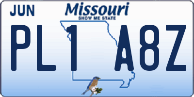MO license plate PL1A8Z