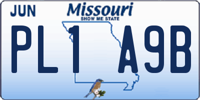 MO license plate PL1A9B