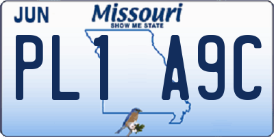 MO license plate PL1A9C