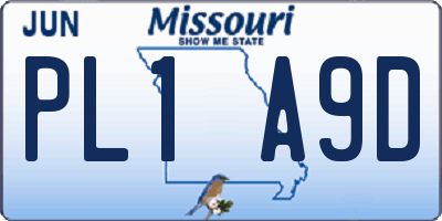 MO license plate PL1A9D