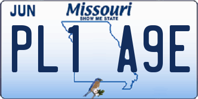 MO license plate PL1A9E