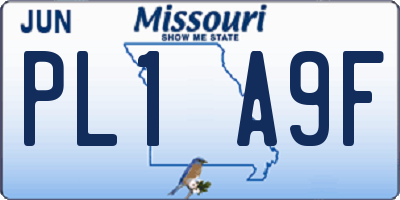 MO license plate PL1A9F
