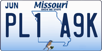 MO license plate PL1A9K