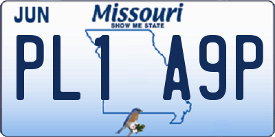 MO license plate PL1A9P