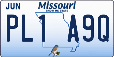 MO license plate PL1A9Q