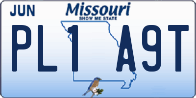 MO license plate PL1A9T