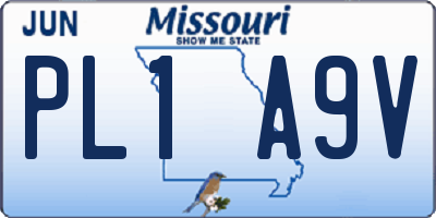 MO license plate PL1A9V