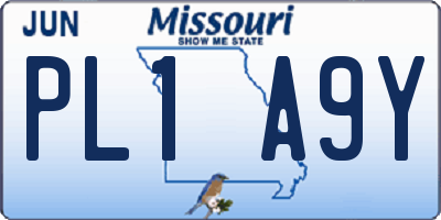 MO license plate PL1A9Y