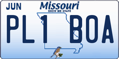 MO license plate PL1B0A