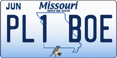 MO license plate PL1B0E