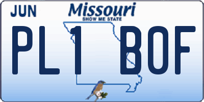 MO license plate PL1B0F